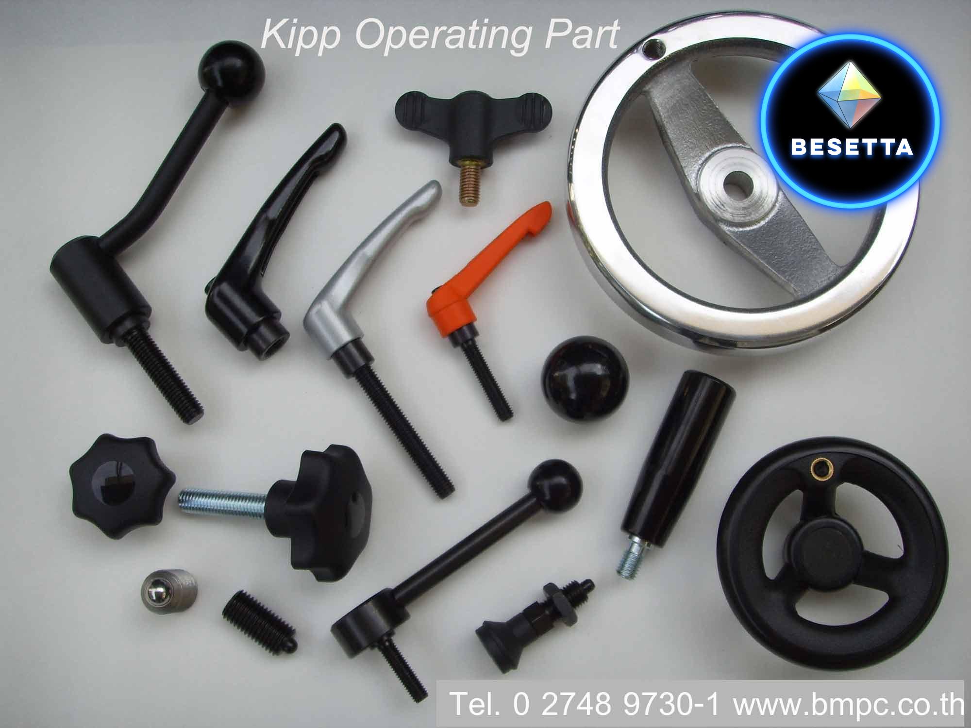 Kipp, ด้ามขัน, Ball plunger, หนอนปลายลูกปืน, locking bolt, Hand wheel, Hoist ring, star grip, index plunger, spring plunger